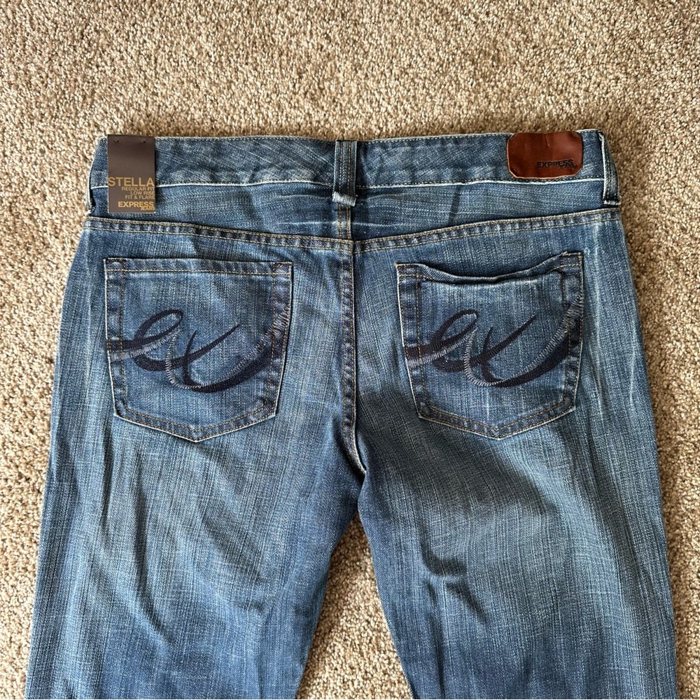 Express Blue Flare & Wide Leg Jeans - Picture 4 of 9